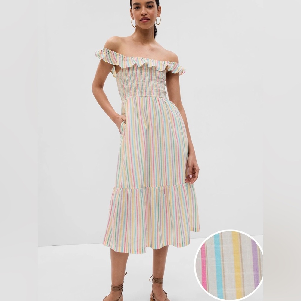 Gap Ruffle Neck Midi Dress size L